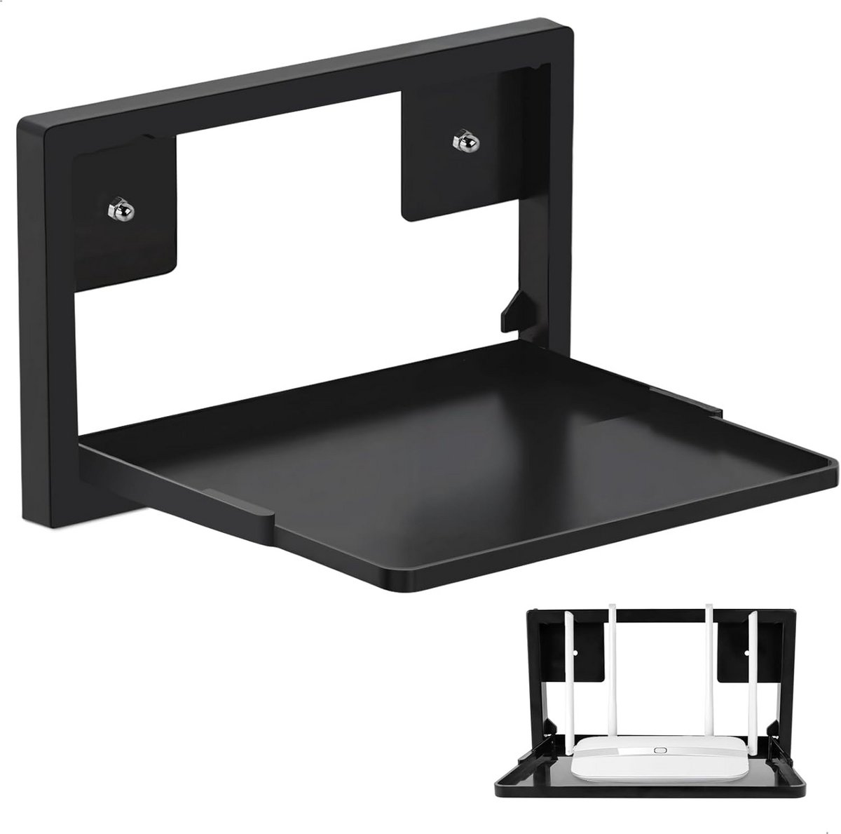 Universele Verstelbare Router Wandhouder voor Repeater en Projector Zwart
