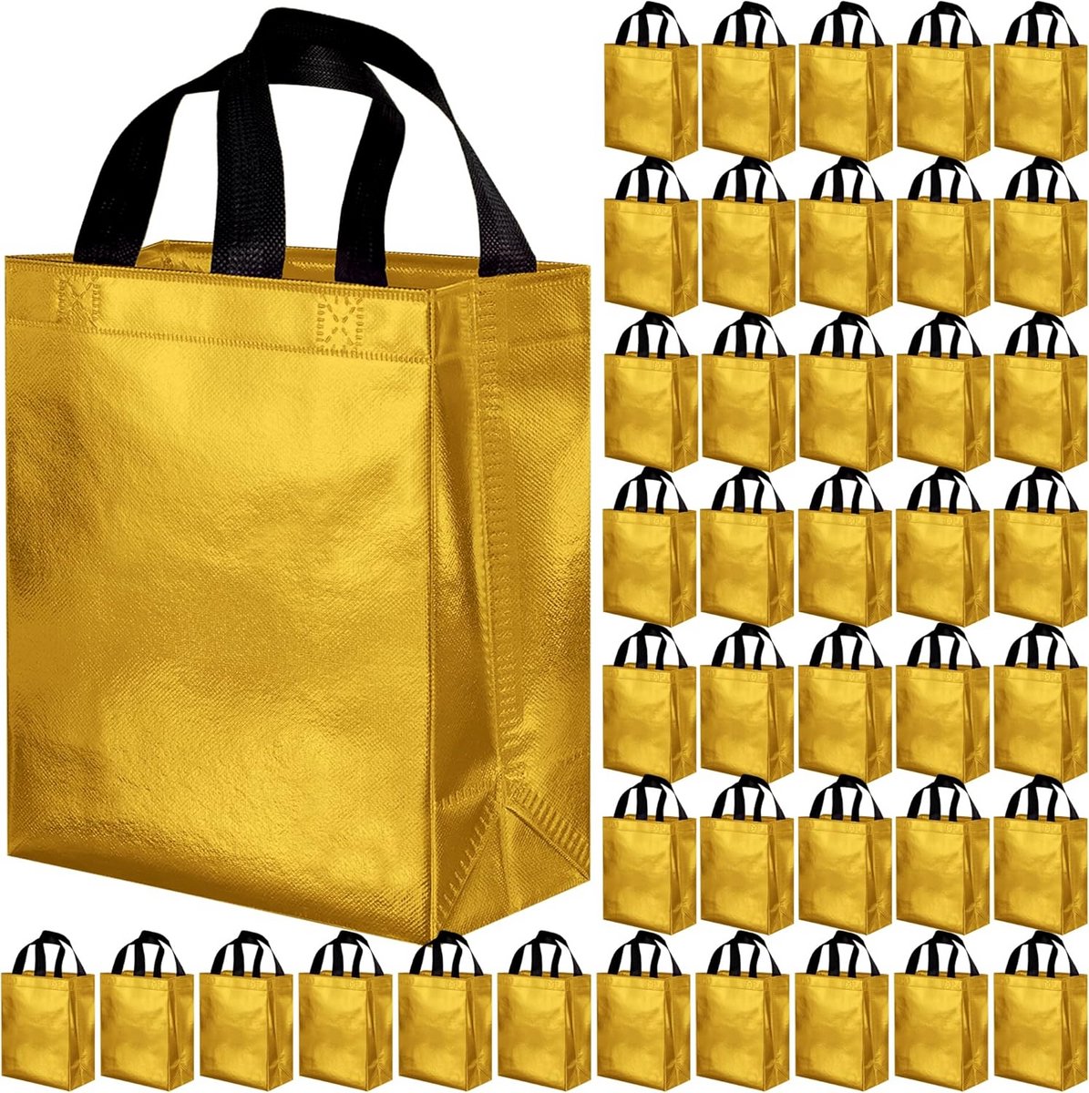 Set van 10 Herbruikbare Cadeau- en Boodschappentassen in Kleurrijke Set