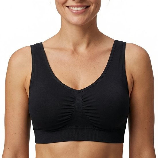 RENALUX - BH Zonder Beugel Voorgevormd - Sport BH Dames - Sportbh - Beugelloze BH - Comfort met Vulling Uitneembaar - Push Up Bh's - Magic Bra - Dames Kleding - Ondergoed - L
