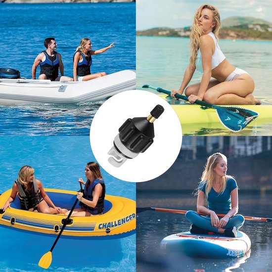 Universele Opblaaspomp Adapter voor Sup Board, Kajak en Rubberboot - Luchtkamer Ventiel Set van Merkloos — afbeelding 2