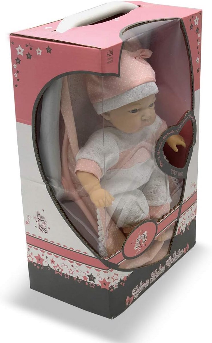 Zachte Babypop van 30 cm met Geluid en Draagtas - Speelgoed voor Kinderen