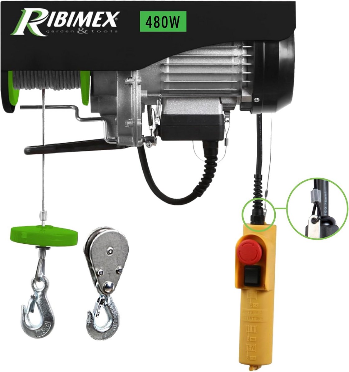 Elektrische Takel 100/200 kg Met Stalen Kabel en Noodstop