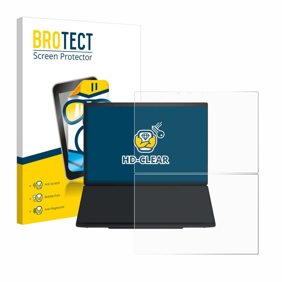 BROTECT - Screenprotector voor ASUS ZenBook Duo UX8407 - Folie Beschermfolie transparant