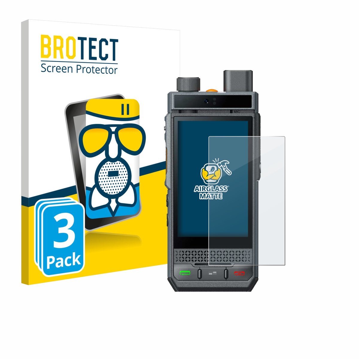 BROTECT - Screenprotector voor Hytera P60 - Folie Beschermfolie Beschermglas matte 3 Stuks