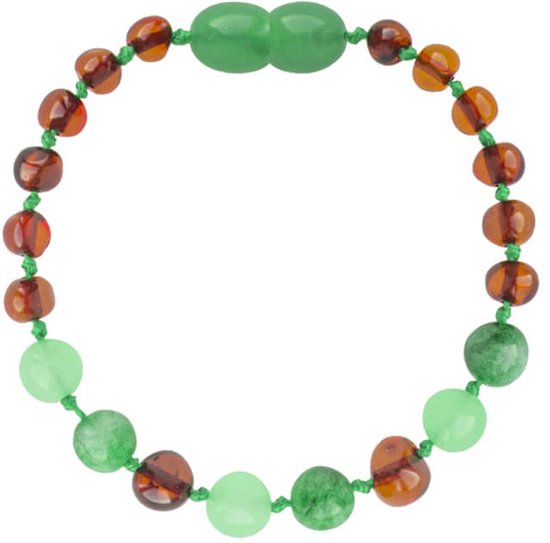 Baby Natura - Barnsteen armband - Kind - Green jade - 16,5 cm van Merkloos — afbeelding 2