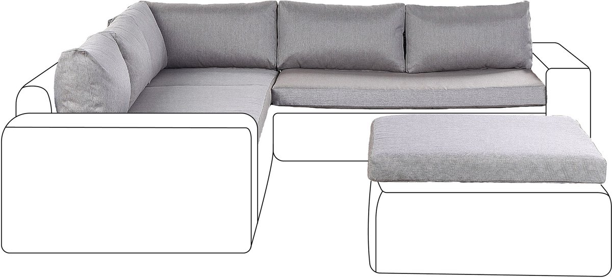 PALERMO - Tuinkussenhoezen set - Grijs - Polyester