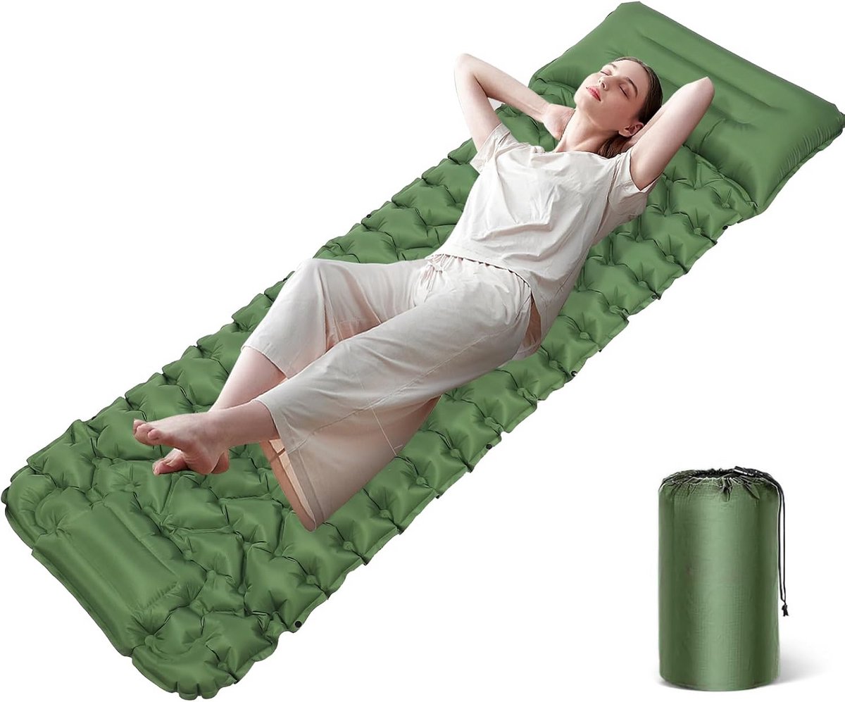 Zelfopblazende Slaapmat Ultralicht met Voetpomp voor Camping en Wandelen