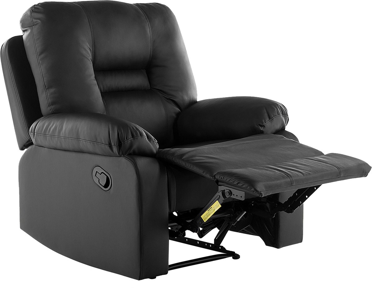 Beliani BERGEN - TV-fauteuil - Zwart - Kunstleer