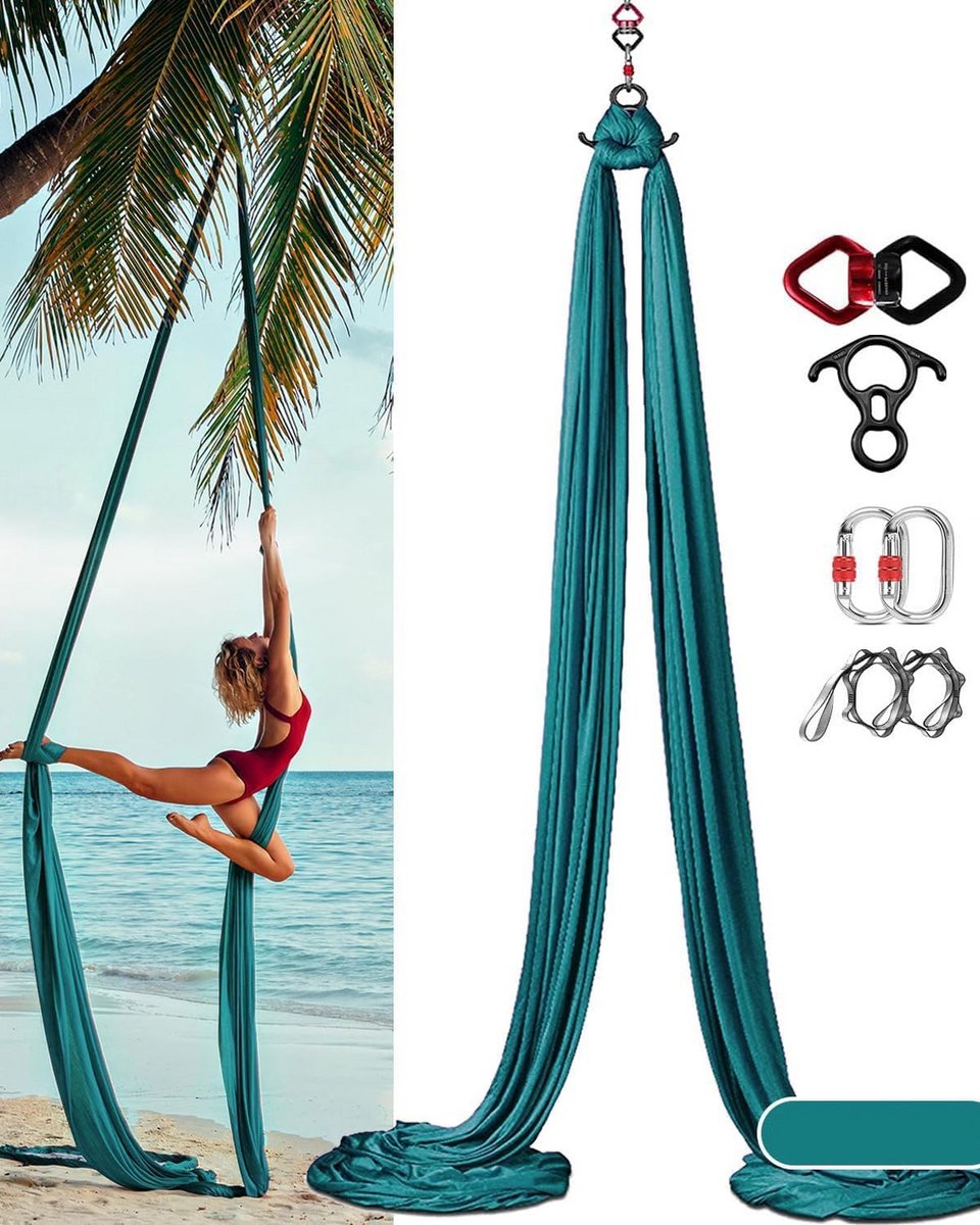 Professioneel Yoga Hangmat Doek 8 Meter - Verticaal Lucht Yoga Set Inclusief Bevestiging