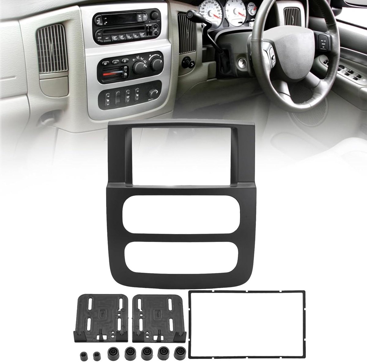 Dashboard set voor Dodge Ram Truck 2002-2005 - ABS materiaal - Dubbele Din - CD Panel-Cover