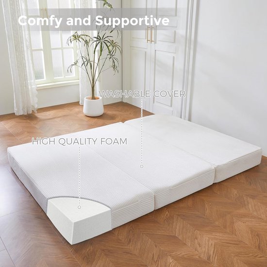 Opvouwbaar Gastenmatras 10 cm Dik - 3-Delig Comfortabel Slaapmatras van LifeGoods — afbeelding 4
