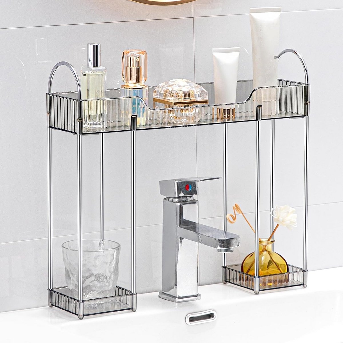 Smalle Wastafel Organizer voor Boven de Kraan - Keuken & Badkamer Plank