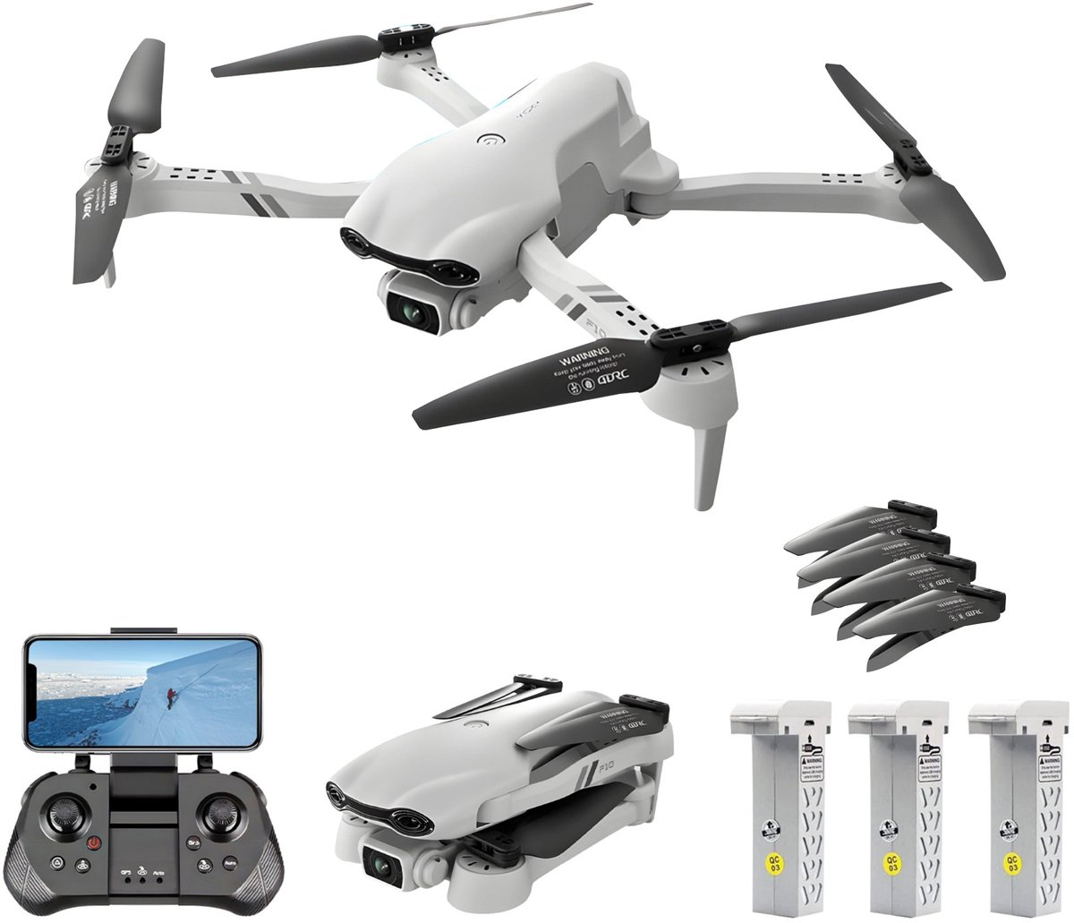 Snapline Mini Drone met Camera 4K – 60 Min Vliegtijd – Mini Drone voor Buiten & Binnen – 3 Accu’s – Opvouwbare Drone met Camera voor Volwassenen – Inclusief Draagtas & Extra Propellers