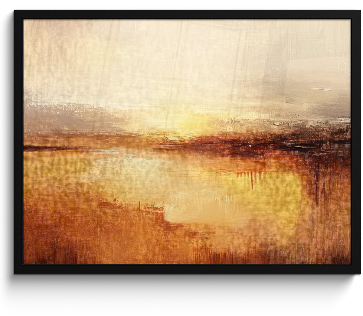 FrameYourWall Poster in lijst - Fotolijst 70x50 cm - Posters - Abstract - Bruin - Modern - Herfst kleuren - Posterlijst zwart - Decoratie - Wanddecoratie woonkamer - Muurdecoratie slaapkamer