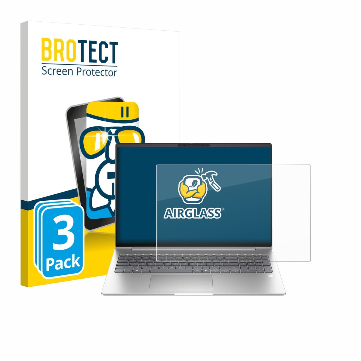 Screenprotector 3 Stuks voor HP EliteBook 6 G1a 16" Beschermglas transparant