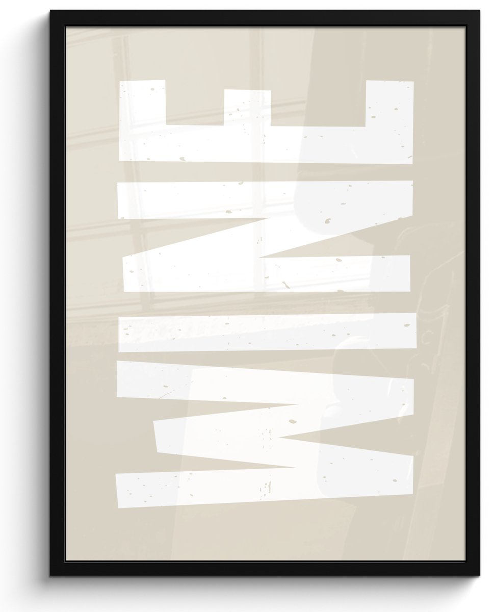 FrameYourWall Fotolijst inclusief poster - Posterlijst 50x70 cm - Posters - Wine - Japandi - Vintage - Wit - Foto in lijst - Keuken decoratie muur - Wanddecoratie accessoires - Muurdecoratie - Schilderijen