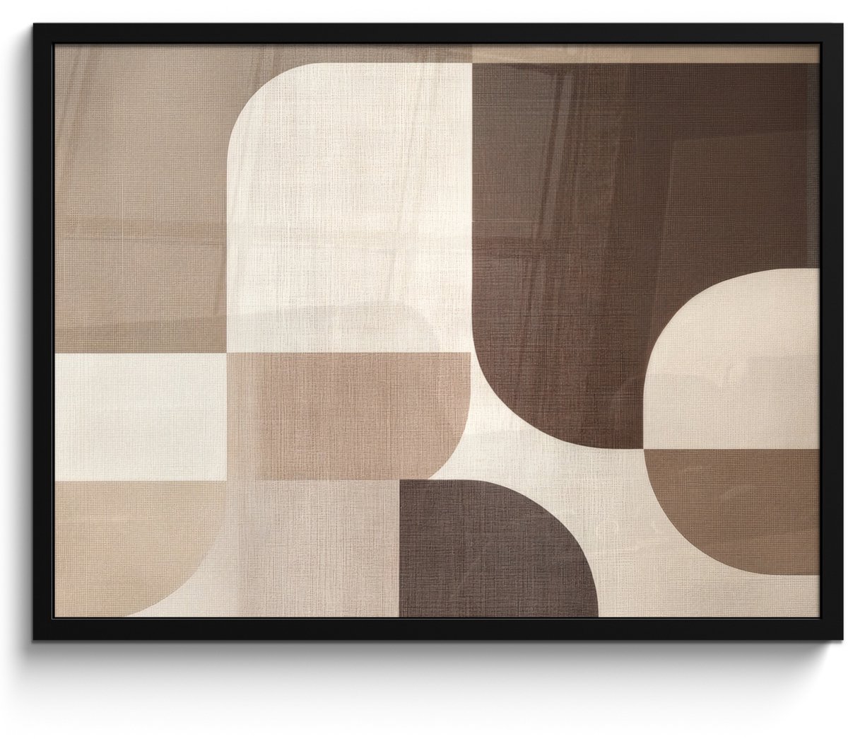 FrameYourWall Poster in lijst - Fotolijst 70x50 cm - Posters - Geometrisch - Geweven structuur - Modern - Posterlijst zwart - Decoratie - Wanddecoratie woonkamer - Muurdecoratie slaapkamer Vormen - Modern