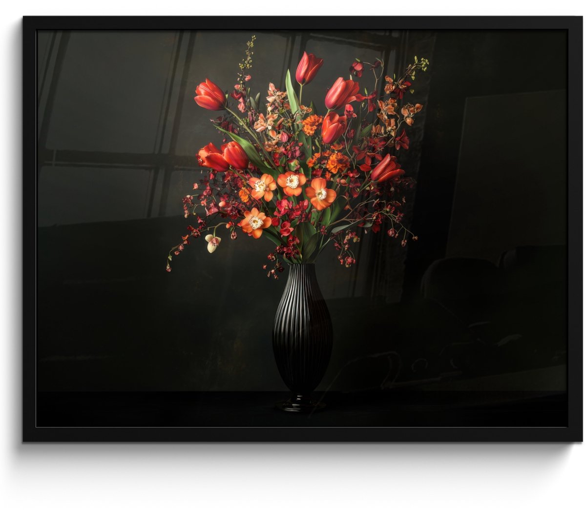 FrameYourWall Poster in lijst - Fotolijst 70x50 cm - Posters - Bloemen - Takken - Boeket - Posterlijst zwart - Decoratie - Wanddecoratie woonkamer - Muurdecoratie slaapkamer Boeket - Bloemen 4