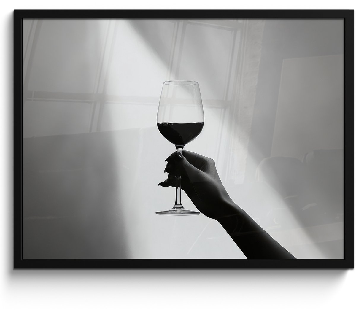 FrameYourWall Fotolijst inclusief poster - Posterlijst 70x50 cm - Posters - Lichtinval - Wijn - Rood - Glas - Foto in lijst - Keuken decoratie muur - Wanddecoratie accessoires - Muurdecoratie - Schilderijen