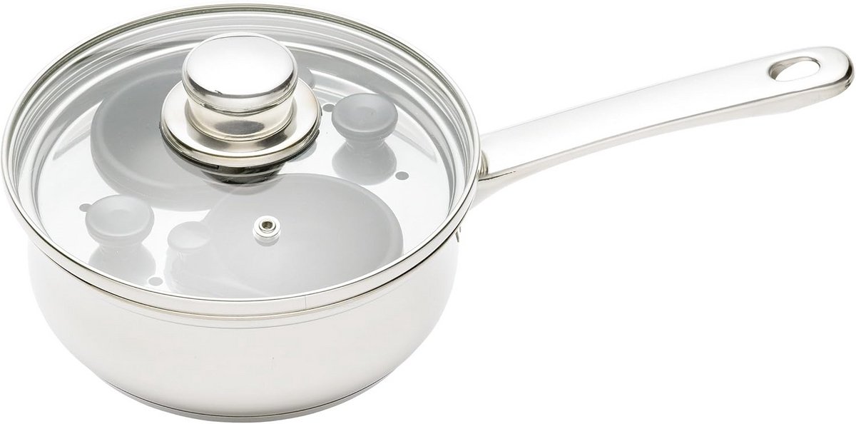 Eipocheerder en Koekenpan 16 cm Met 2 Antikleef Pocherhouders