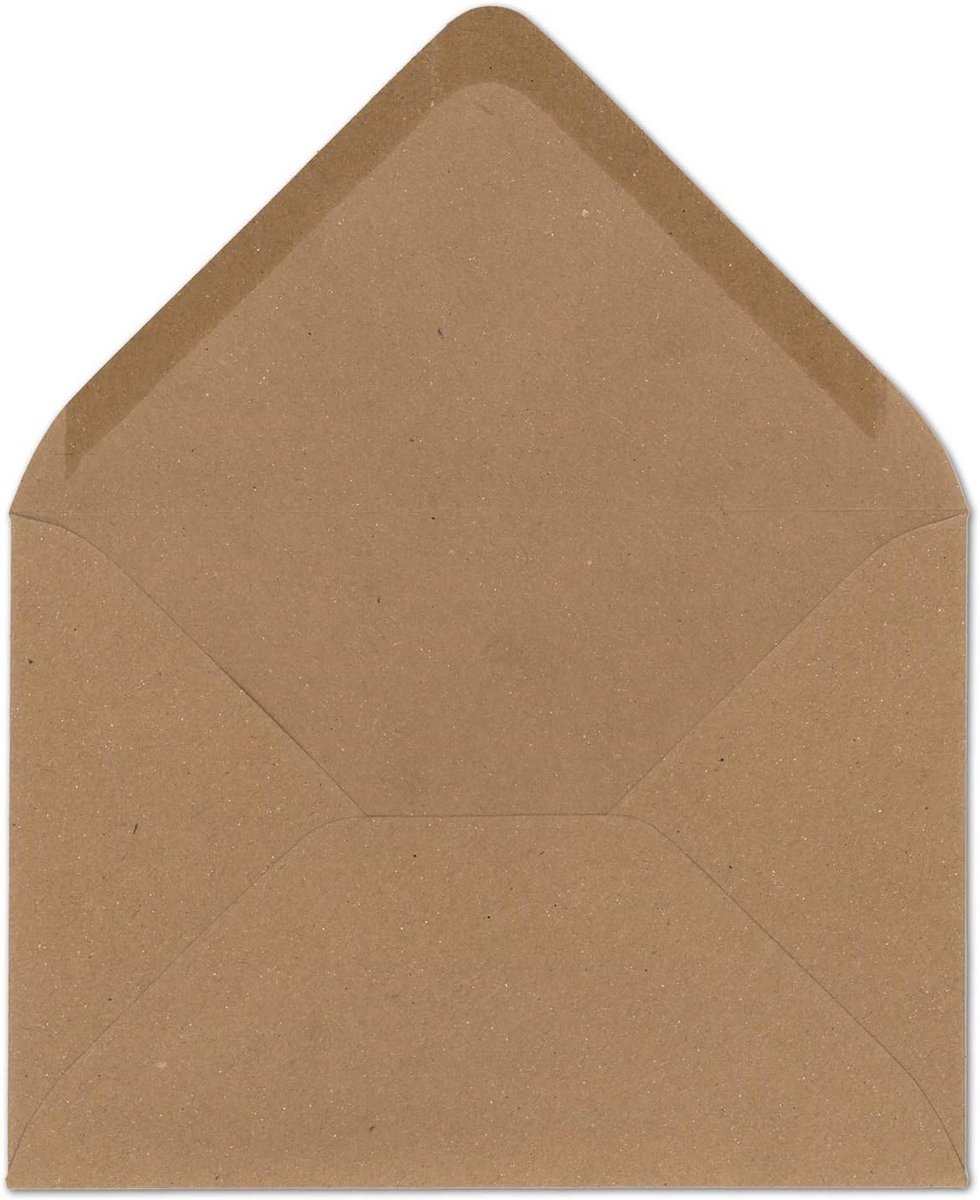 500x DIN C6 Enveloppen Kraftpapier Bruin 11,4 x 16,2 cm Voor Uitnodigingen