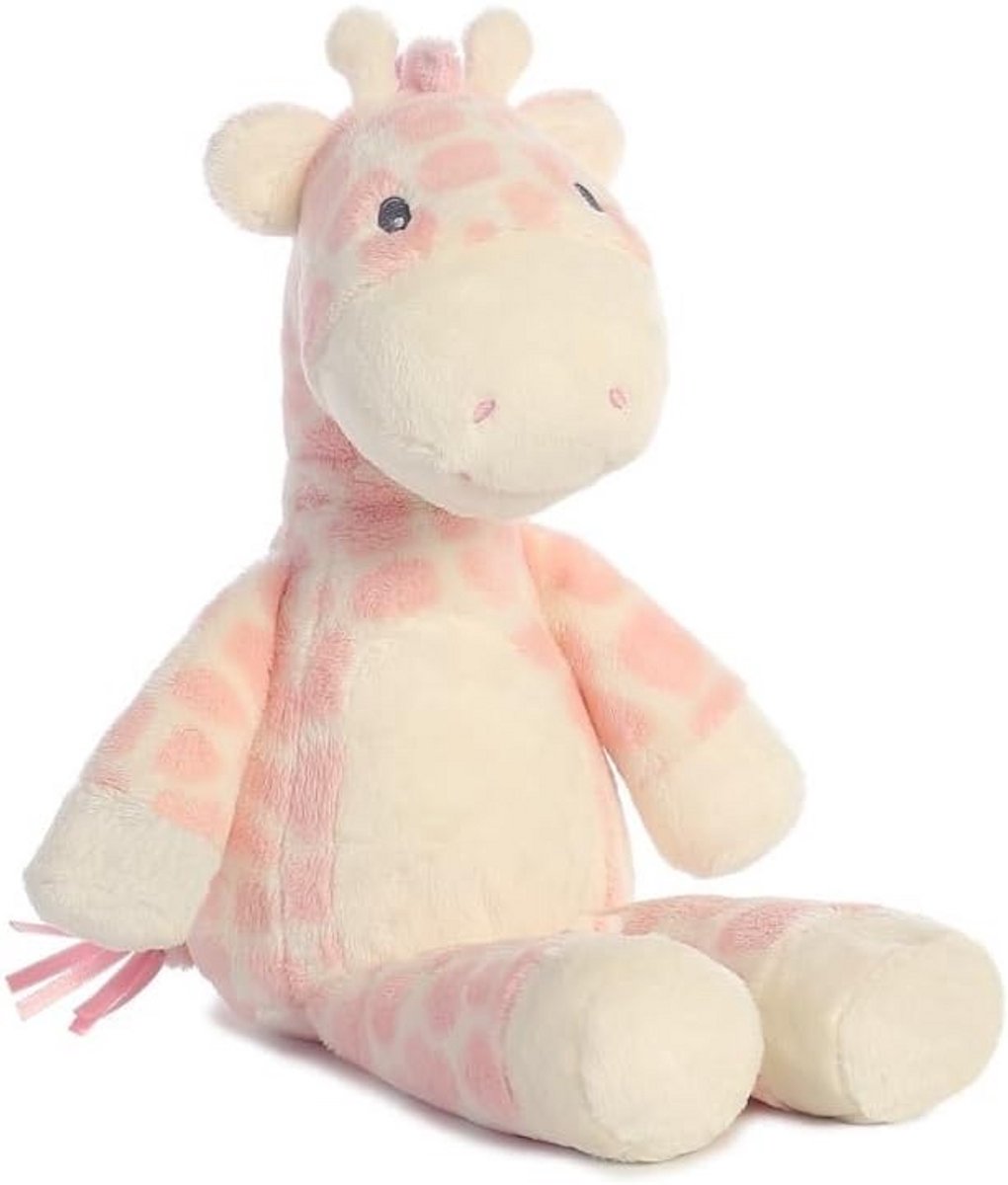 Knuffeldoek Giraf Roze Pluche Dier 35 cm - Zacht Knuffel voor Baby