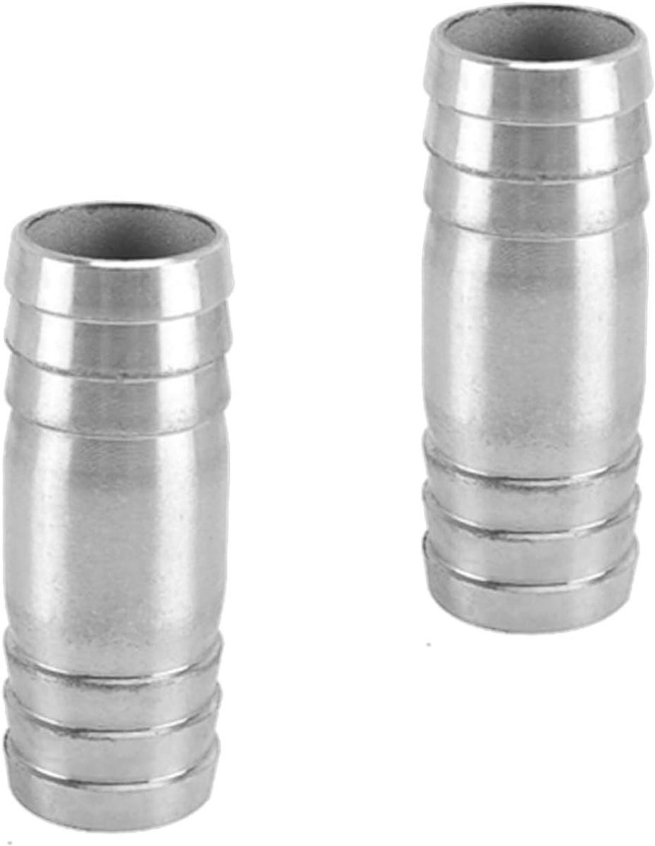 24 mm slangverbinding van roestvrij staal voor afvoerslangen - 2 stuks