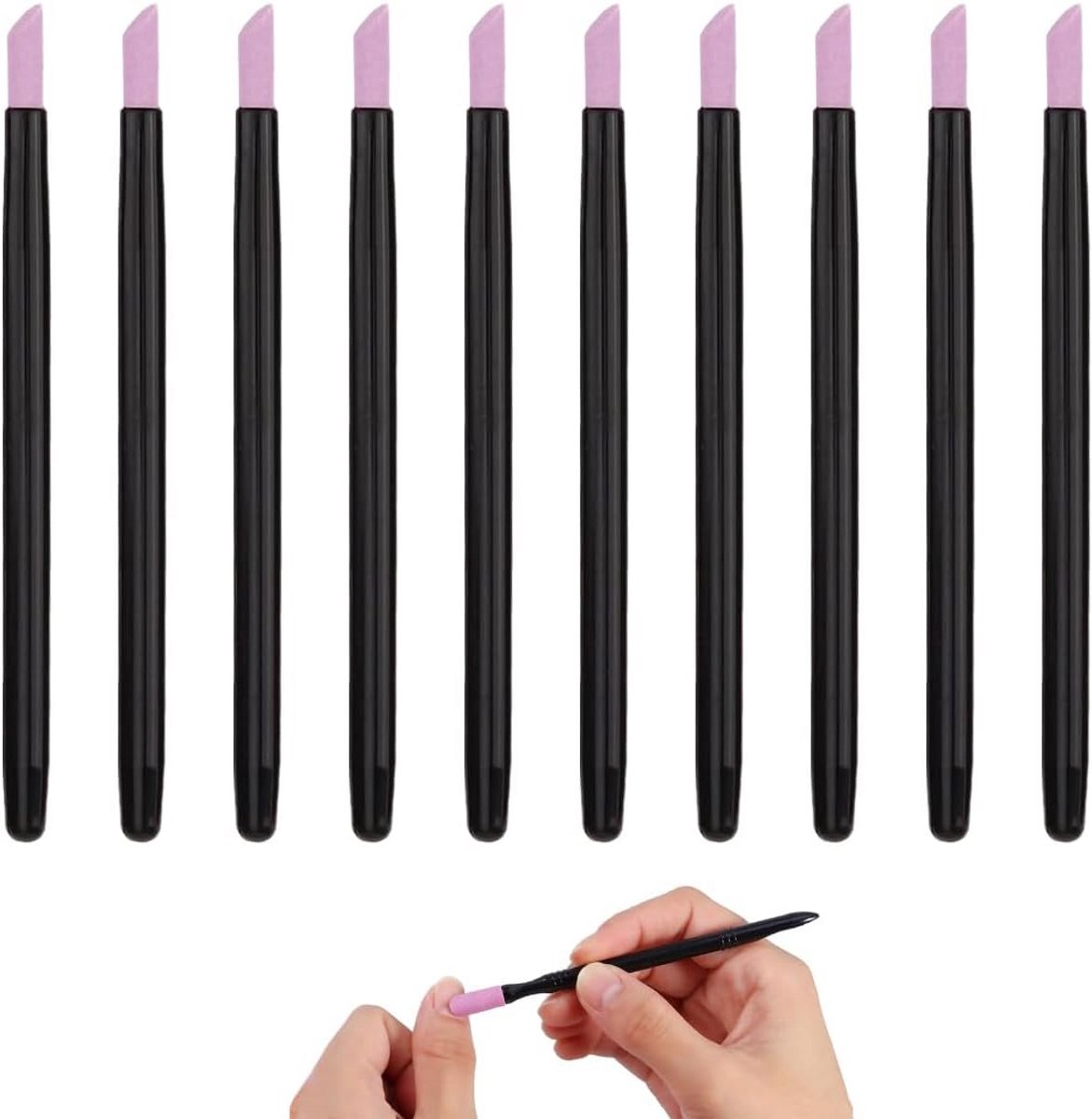 10 Stuks Dubbelzijdige Nagelriemvijlen en Pusher Set voor Manicure en Pedicure