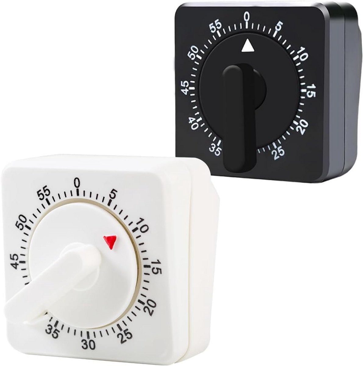 Set van 2 Mechanische Keukentimers met Luid Alarm voor Koken en Leren