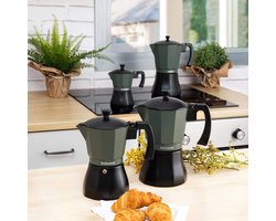 Espressomachine voor 3 kopjes Aluminium Groen