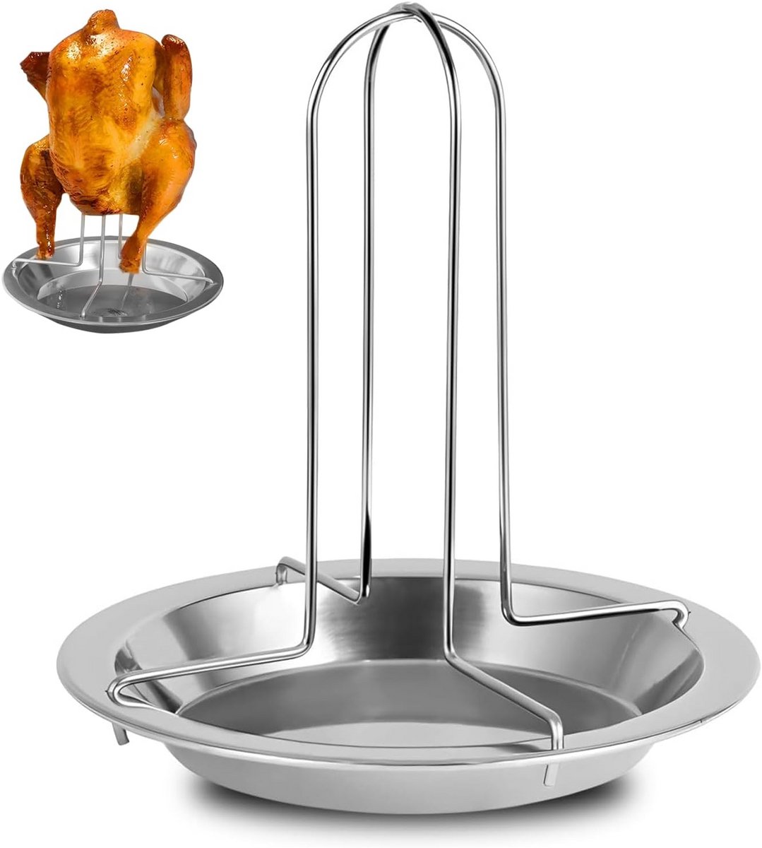 Kippenhouder RVS voor Grill en Oven - Stabiele Kippenbrader voor Camping