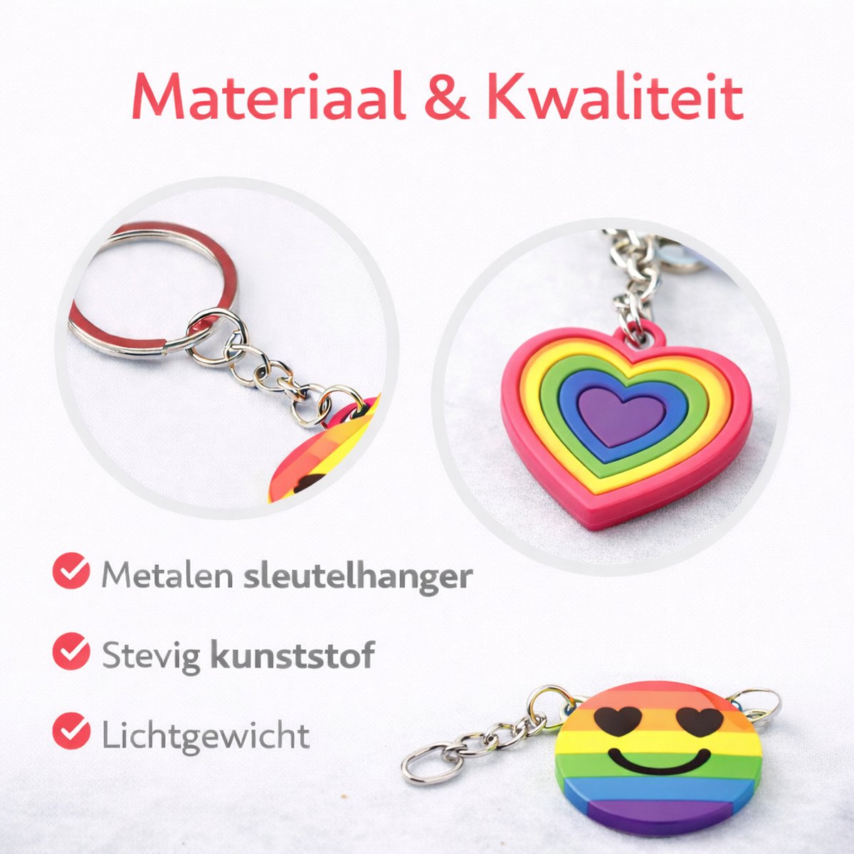 Isa's Friends® - Uitdeelcadeaus Sleutelhangers Rainbow - 24 stuks - Traktatie - Uitdeelcadeautjes voor Kinderen — afbeelding 3