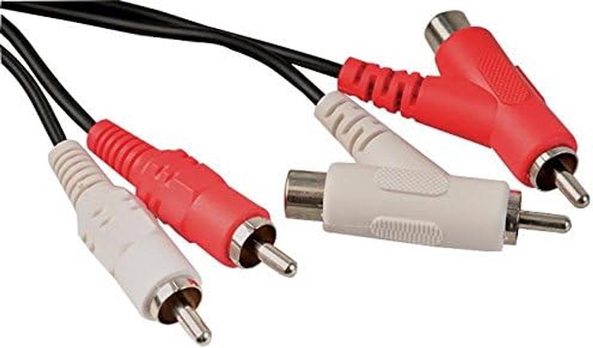 RCA Y-Splitter Kabel 1 Op 2 Tulp Audiokabel Stereo Rood Wit