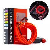 Einparts Éclairage intérieur Ambient LED universel pour véhicule – Ensemble complet de bandes de 5 m Rouge