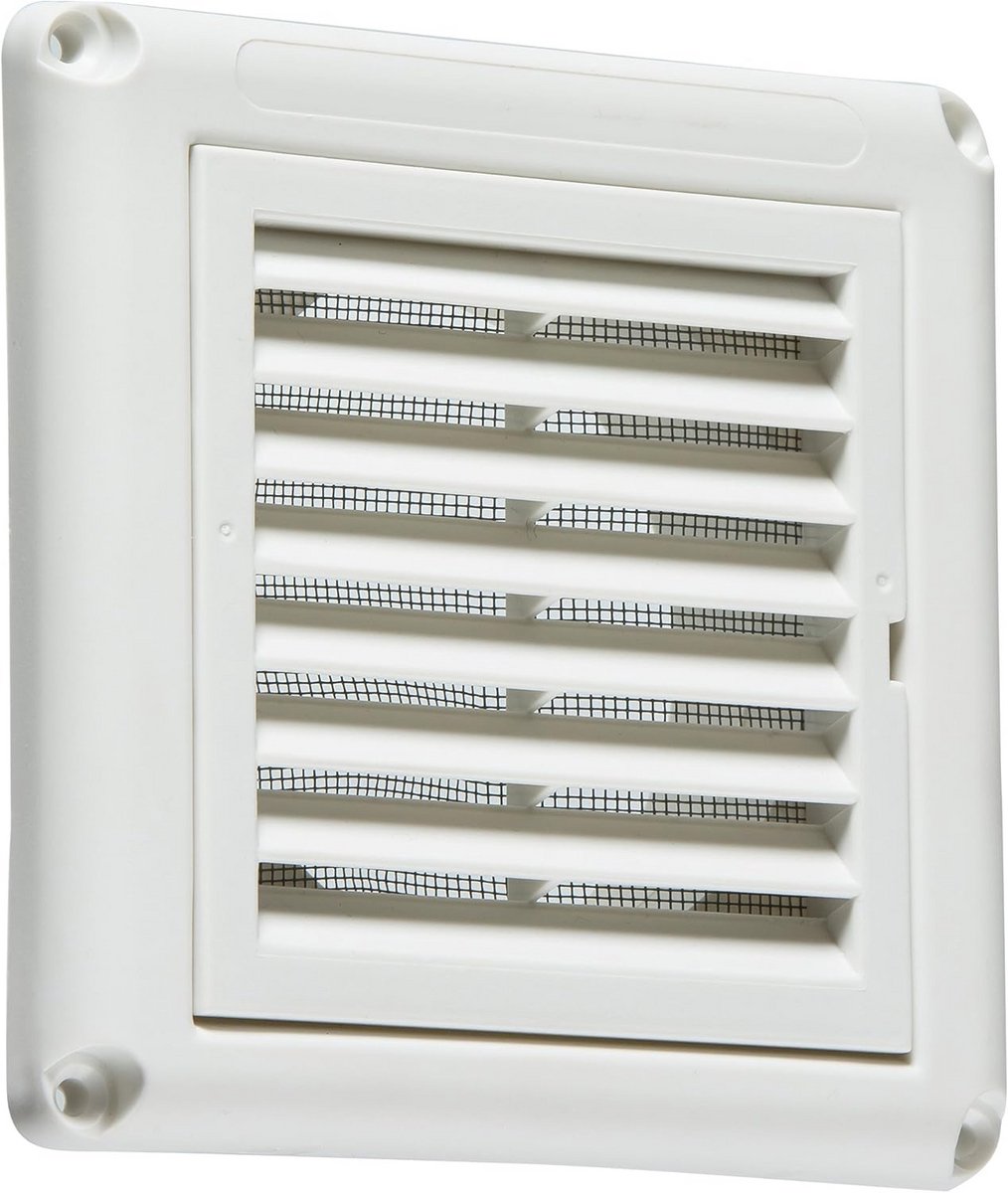 Afzuigkap Rooster Grille 100mm Wit met Insektenhor voor Ventilatie
