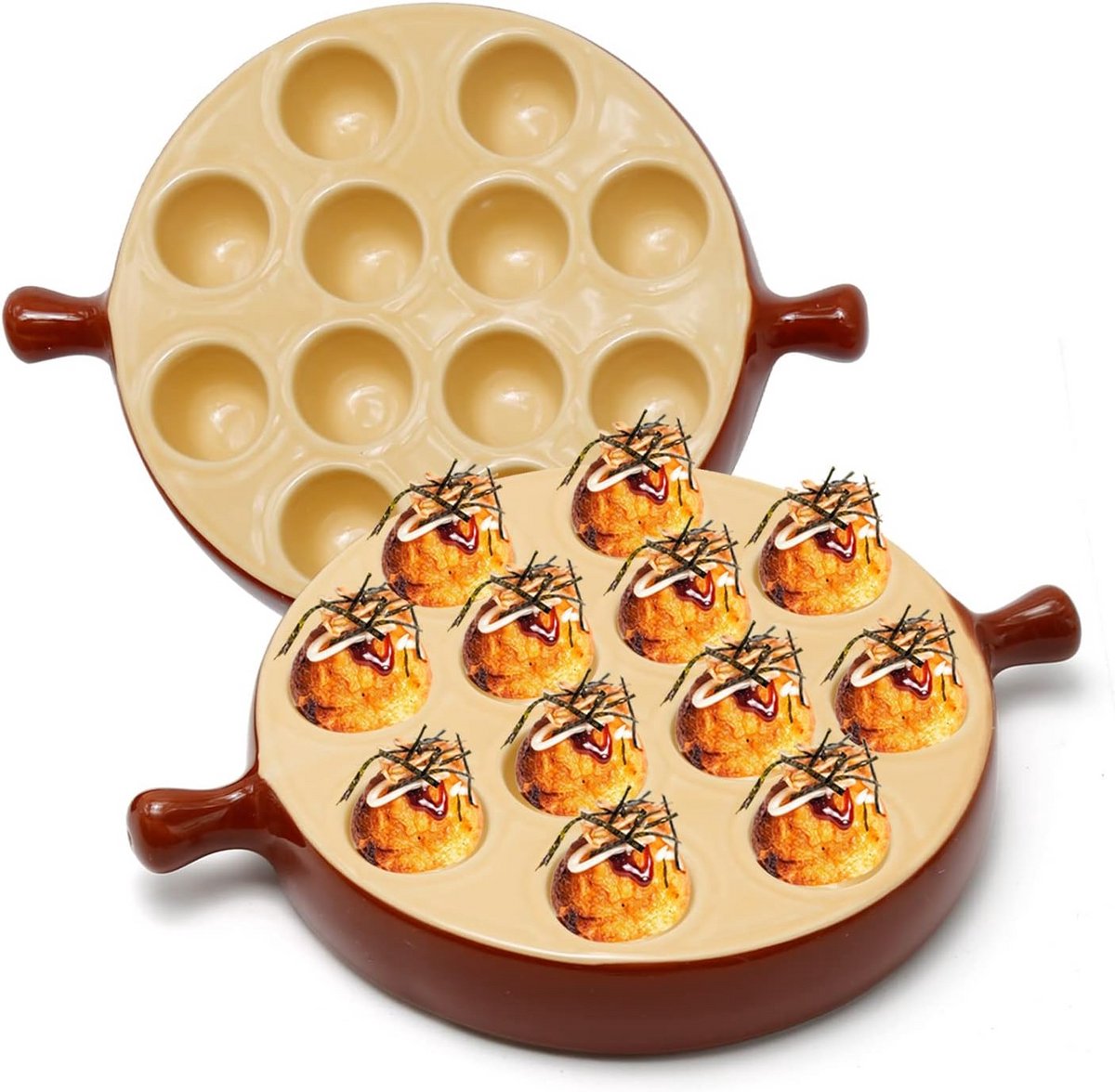 Set van 2 Keramische Escargot Schalen met 12 Gaten - Ovenbestendig en Stapelbaar