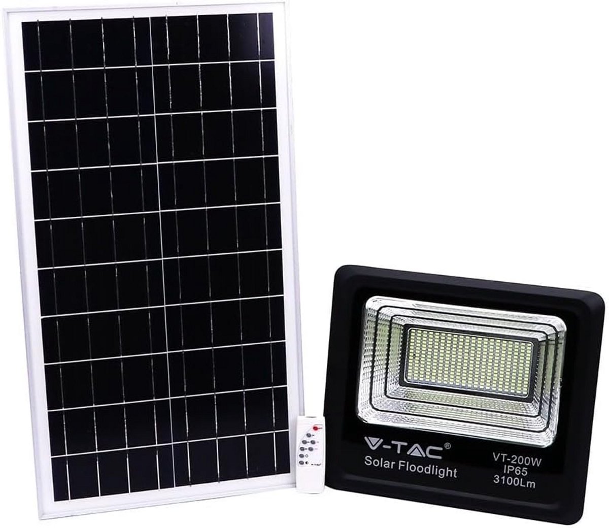 Krachtige LED Schijnwerper 200W met Zonnepaneel en Afstandsbediening