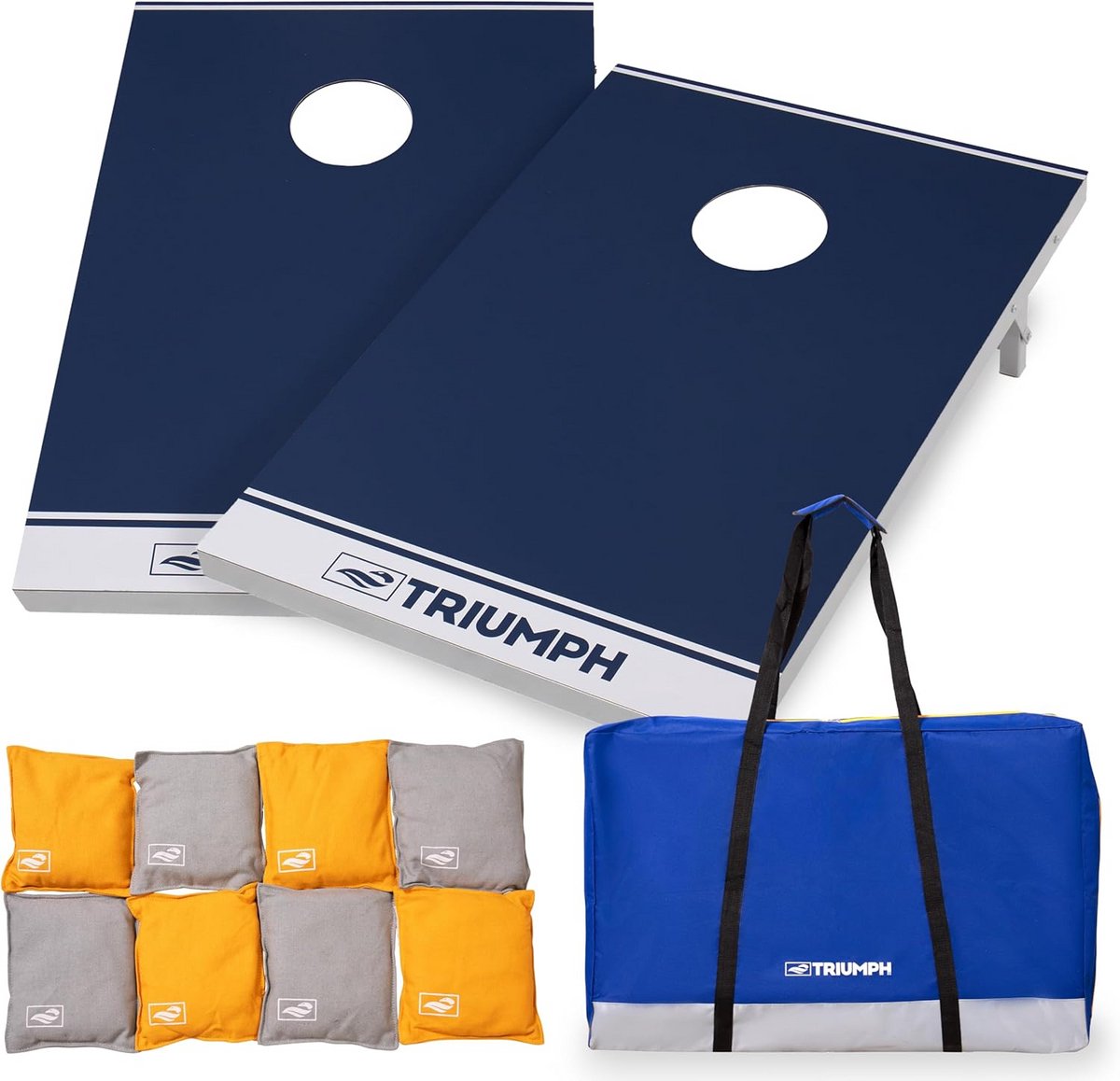 Cornhole Set Aluminium 2x3 met 8 Werpzakken en Draagtas - Weerbestendig