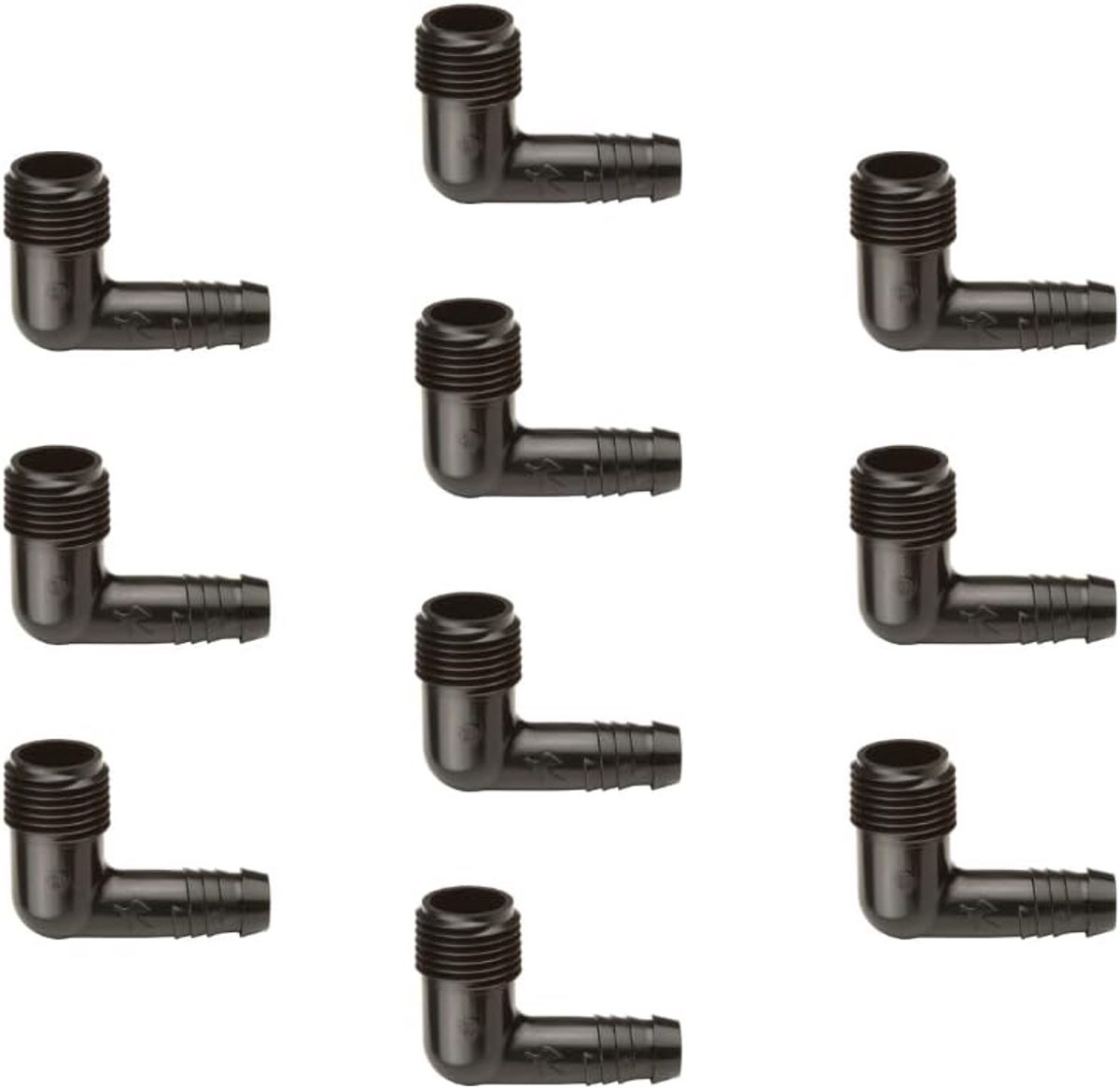 10x 1/2 Inch EZ-Buis Schroefverbinding Elleboog met Schroefdraad voor Sproeiers en PVC