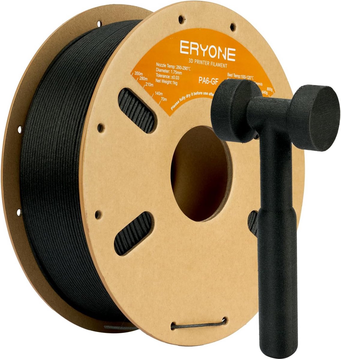 Sterk Glasvezel Filament 1.75mm voor 3D Printers - 1kg Zwart