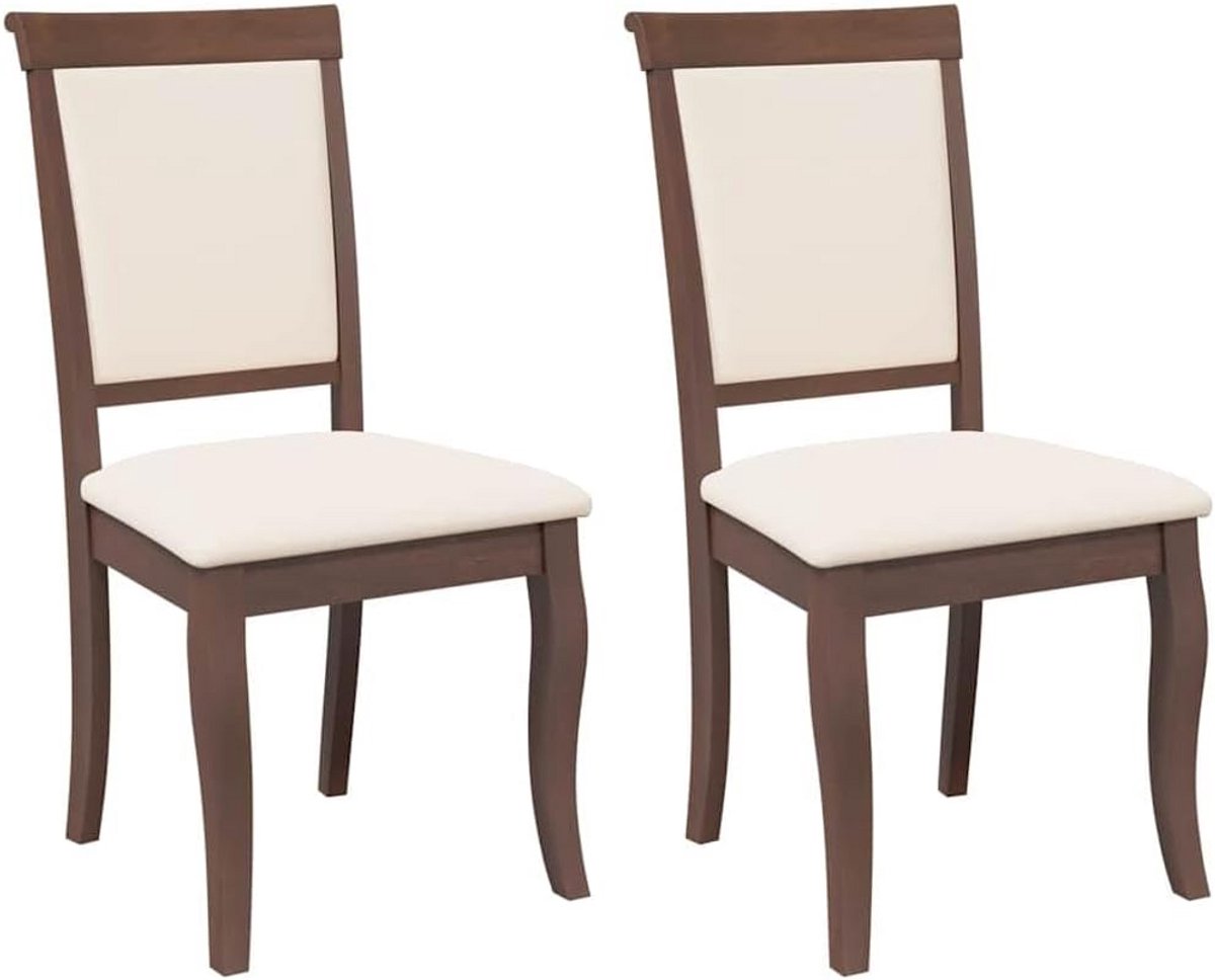 Set van 2 Eetkamerstoelen met Comfortabele Kussens - Stevig Hout
