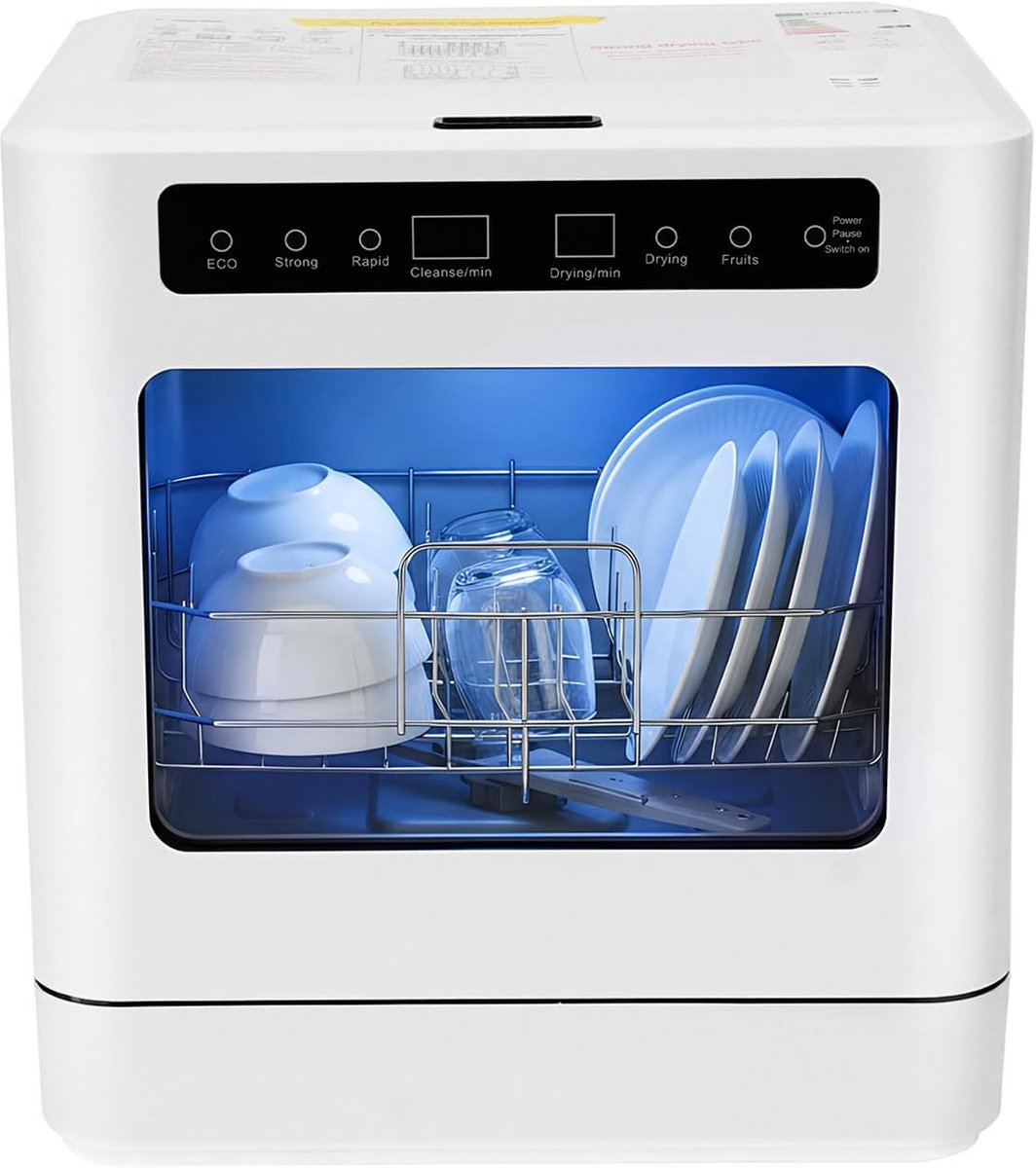 Mini vaatwasser Kleine afwasmachine 5 programma's Energieklasse D Tafel