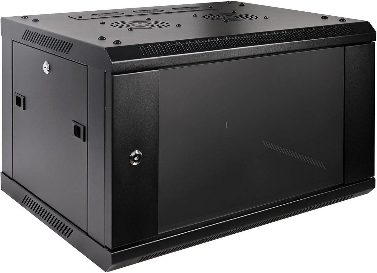 6U Wandmontage Serverkast Netwerkrack voor 19 Inch Apparatuur met Stille Koeling
