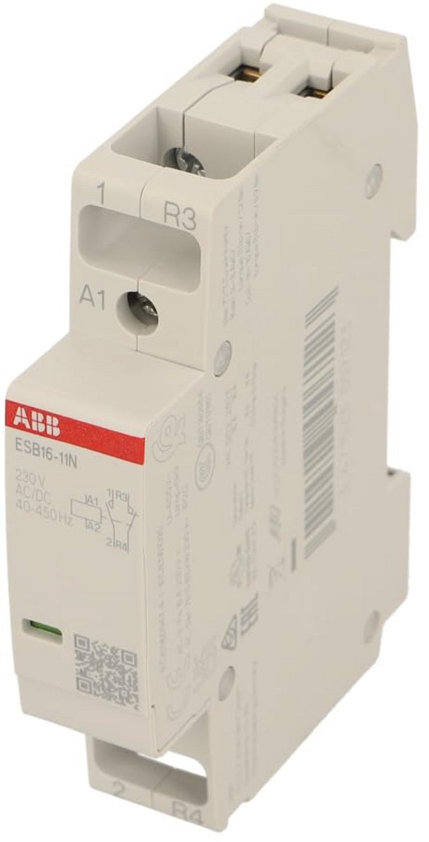 Installatieautomaat 16A 2-polig 230V/250VAC met 1NO en 1NC contacten IP20