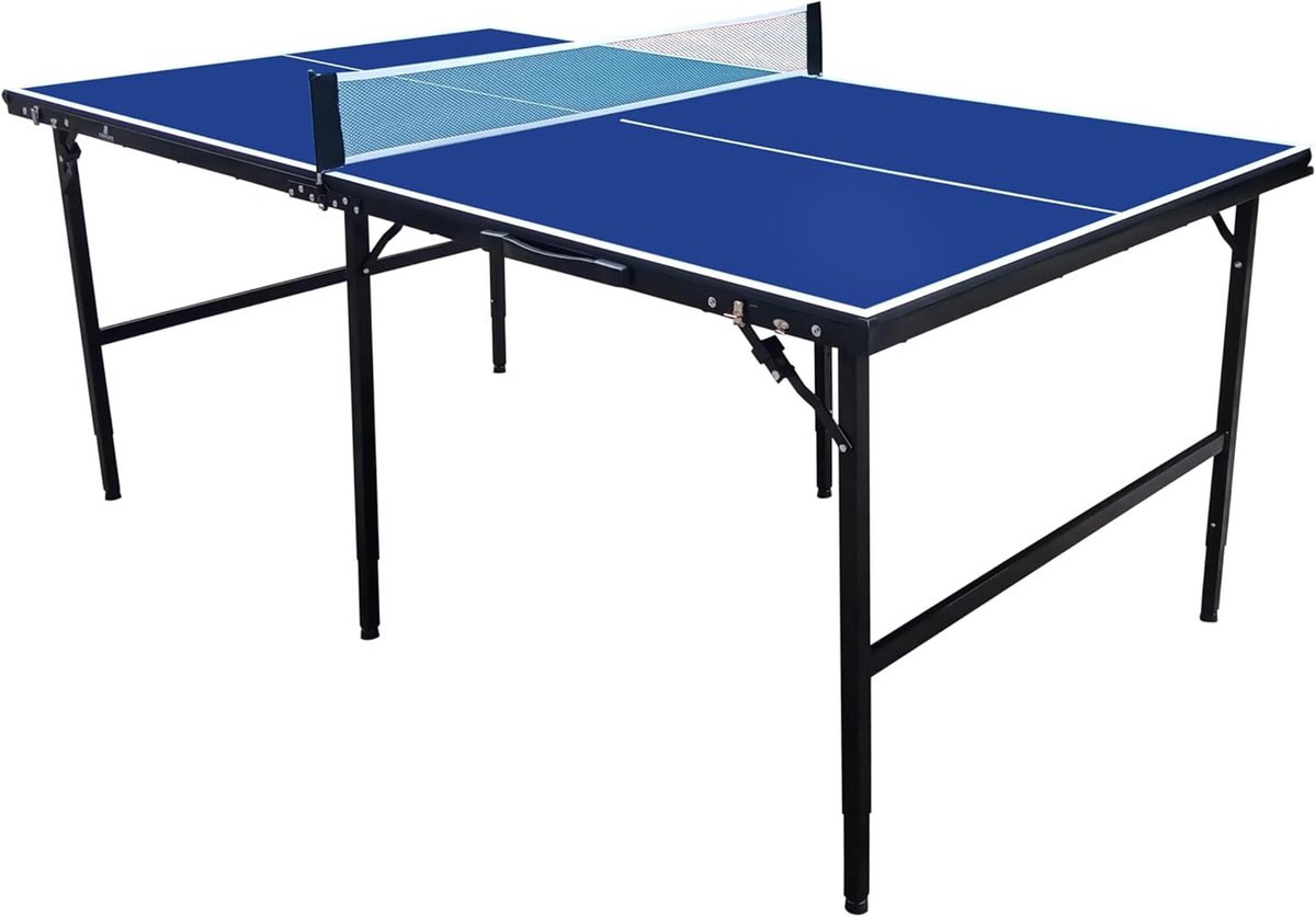 Inklapbare Tafeltennis Tafel Blauw - Inclusief Net, Batjes en Ballen - Professionele en Compacte Ping Pong Tafel voor Binnen