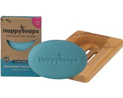 HappySoaps Hammam Handsome – 3-in-1 Shampoo, Body & Gezicht Bar + Bamboe Zeephouder - Natuurlijk & Plasticvrij