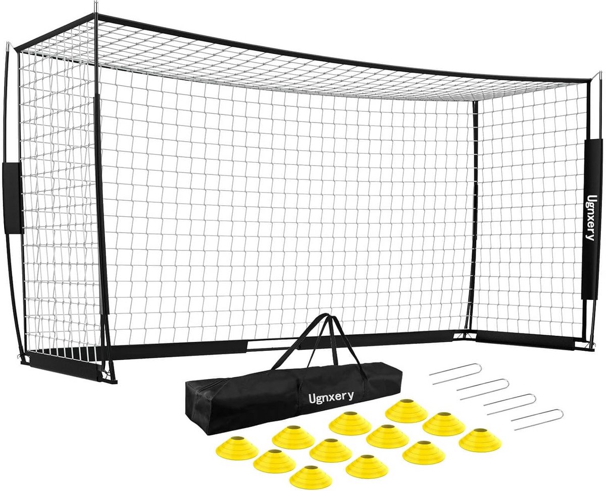 Draagbaar Voetbaldoel 12x6 FT met Trainingsaccessoires voor Achtertuin