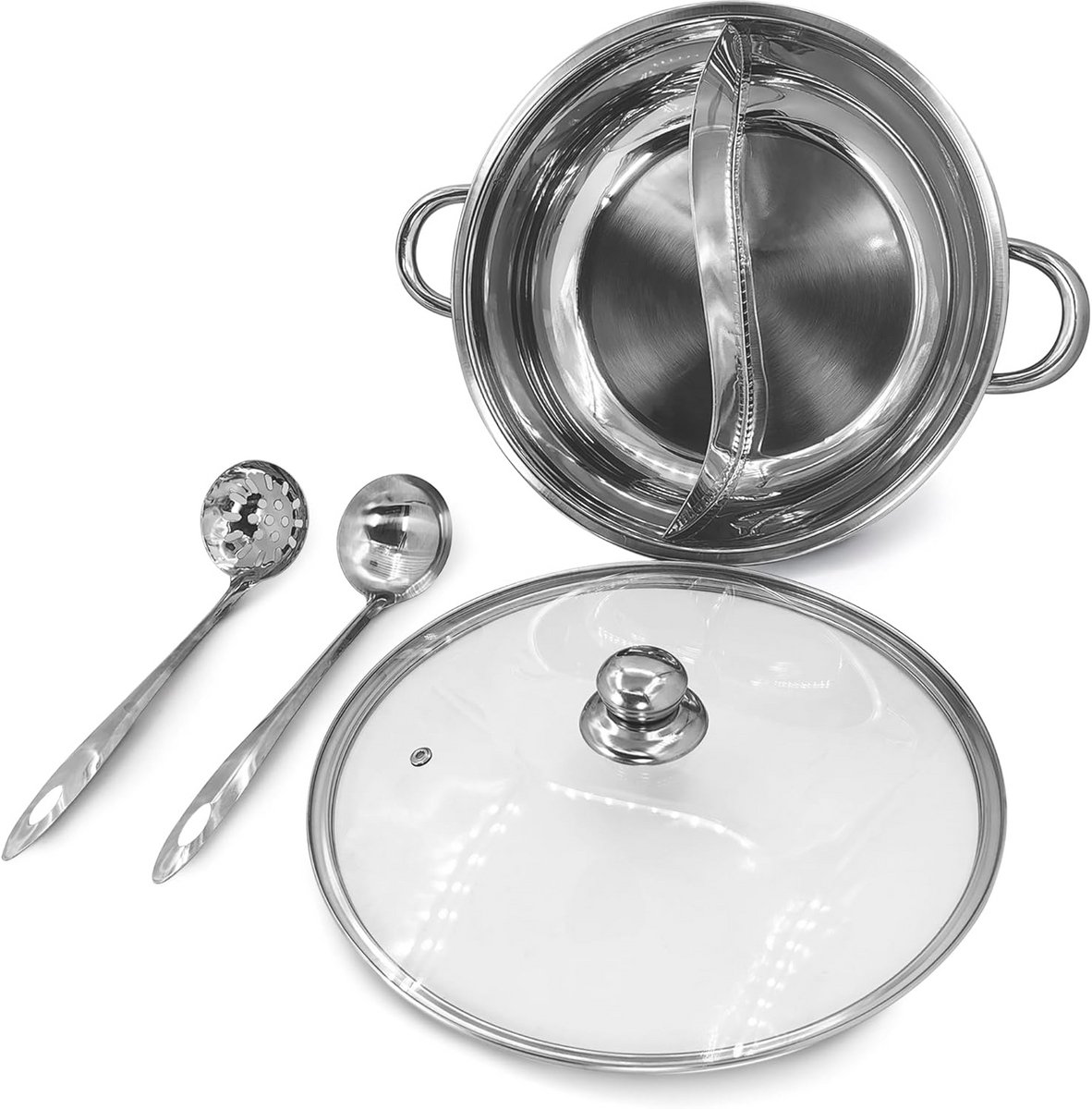 Set van 3 Roestvrijstalen Zeeflepels voor Hotpot en Shabu Shabu