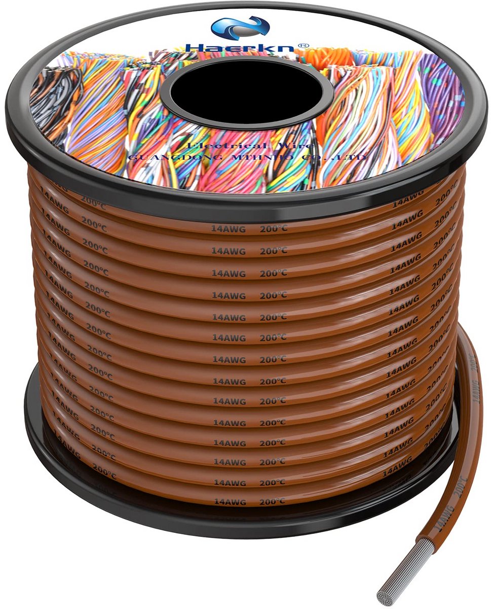 15 Meter Siliconen Elektrische Draad Kabel 1.3mm² (16AWG) Bruin - Flexibel en Hoge Temperatuur Bestendig