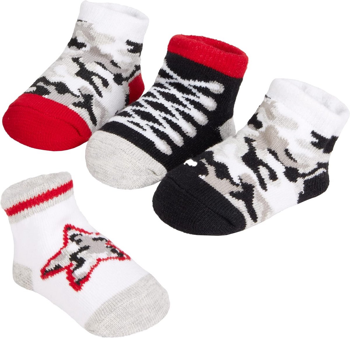 4 Paar Babysokken Jongens 0-12 Maanden Cadeauset met Strik